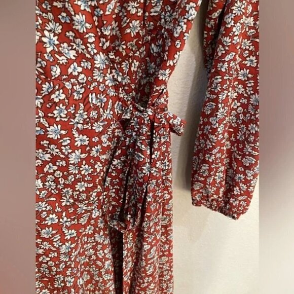 PrettyGarden Wrap Dress XL NWT Maxi Boho Cottagecore Floral Shabby Chic Wrap - Picture 8 of 9